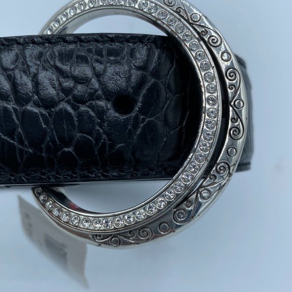 Ladies Belt Brighton STARDUST XXL/38 Black Leather - Picture 1 of 13